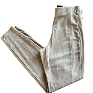 Tribal Pull On  Elastic Waist Stretch Velour Style Pants Tan Color Size Medium